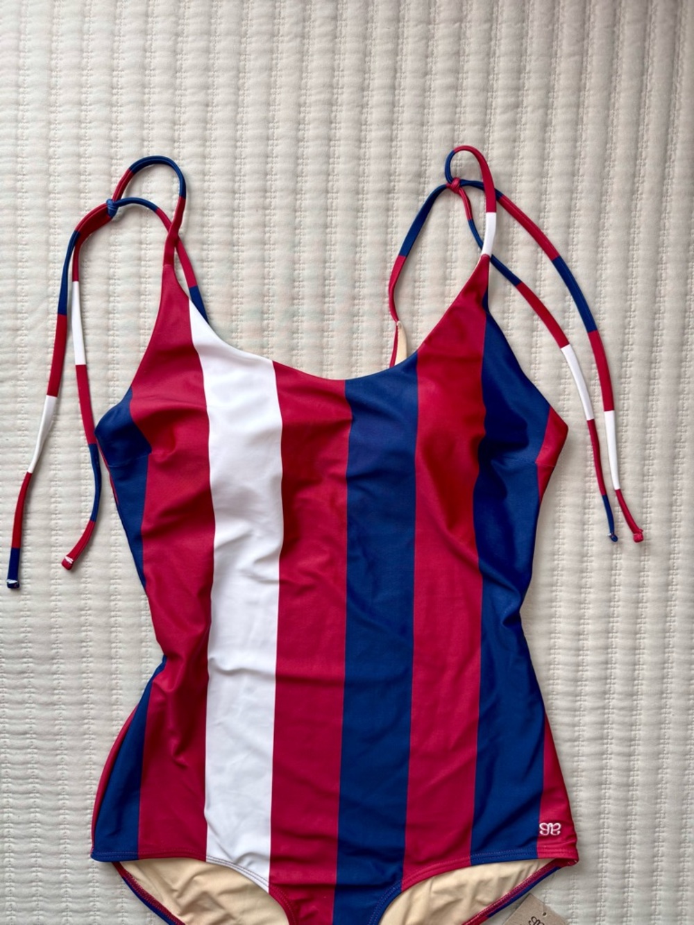 NEW Albion Fit the Liberty Stripe One Piece Swimsuit Large - Picture 2 of 9